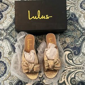 New Lulu’s Dorothea Rose Gold Size 7 Knotted High Heel Sandals